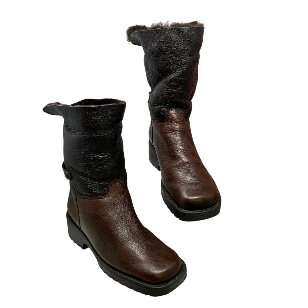 Terrra Firma by Santana  Brown Leather Sheepskin‎ Boots